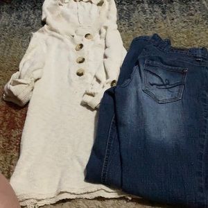 Short sleeve Sweater w jeans